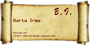Barta Irma névjegykártya