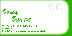 irma barta business card